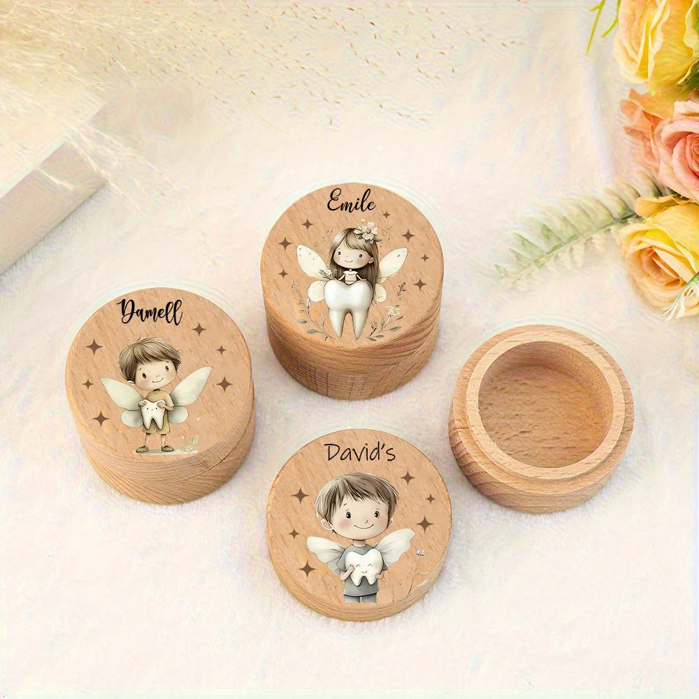 

Персонализированная деревянная коробка для зубной феи, милые зубы, деревянный сувенир, коробка для хранения сувениров, детские подарки на день рождения, подарок для детского душа