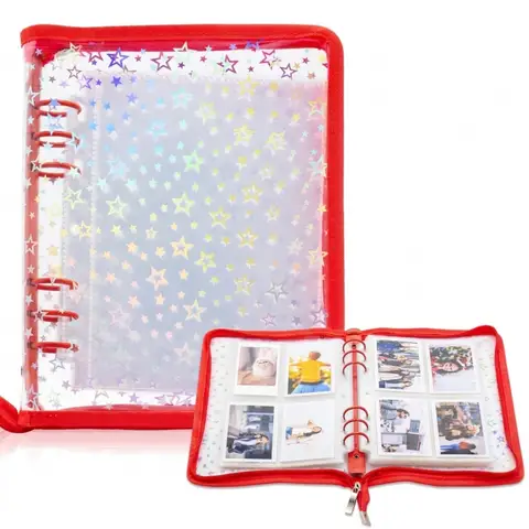 A5 Clear Star Binder Cover Sticker Collecting Album Set 3 Size Pockets Zipper Binder with 10/20PCS Release Papers Various Tools