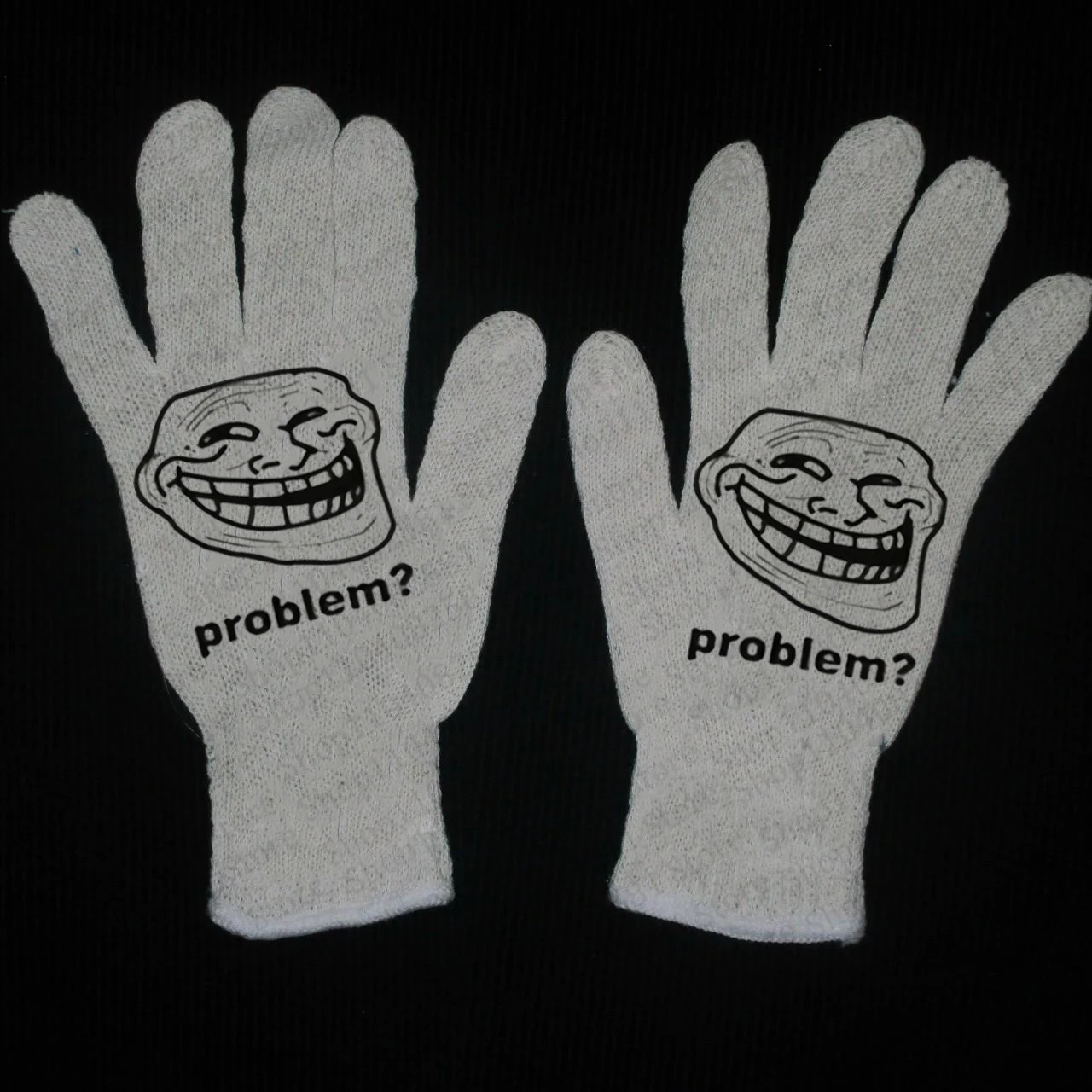 Winter casual women's knitted gloves fashionable figure print women's tight fitting men's casual Y2K multi finger gloves Gothic