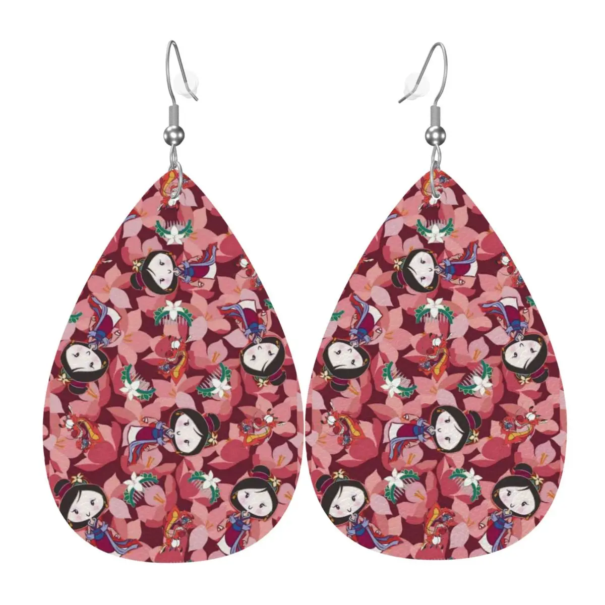 

Модные кожаные серьги-подвески с мультяшным персонажем Мулан для женщин, на День святого Валентина