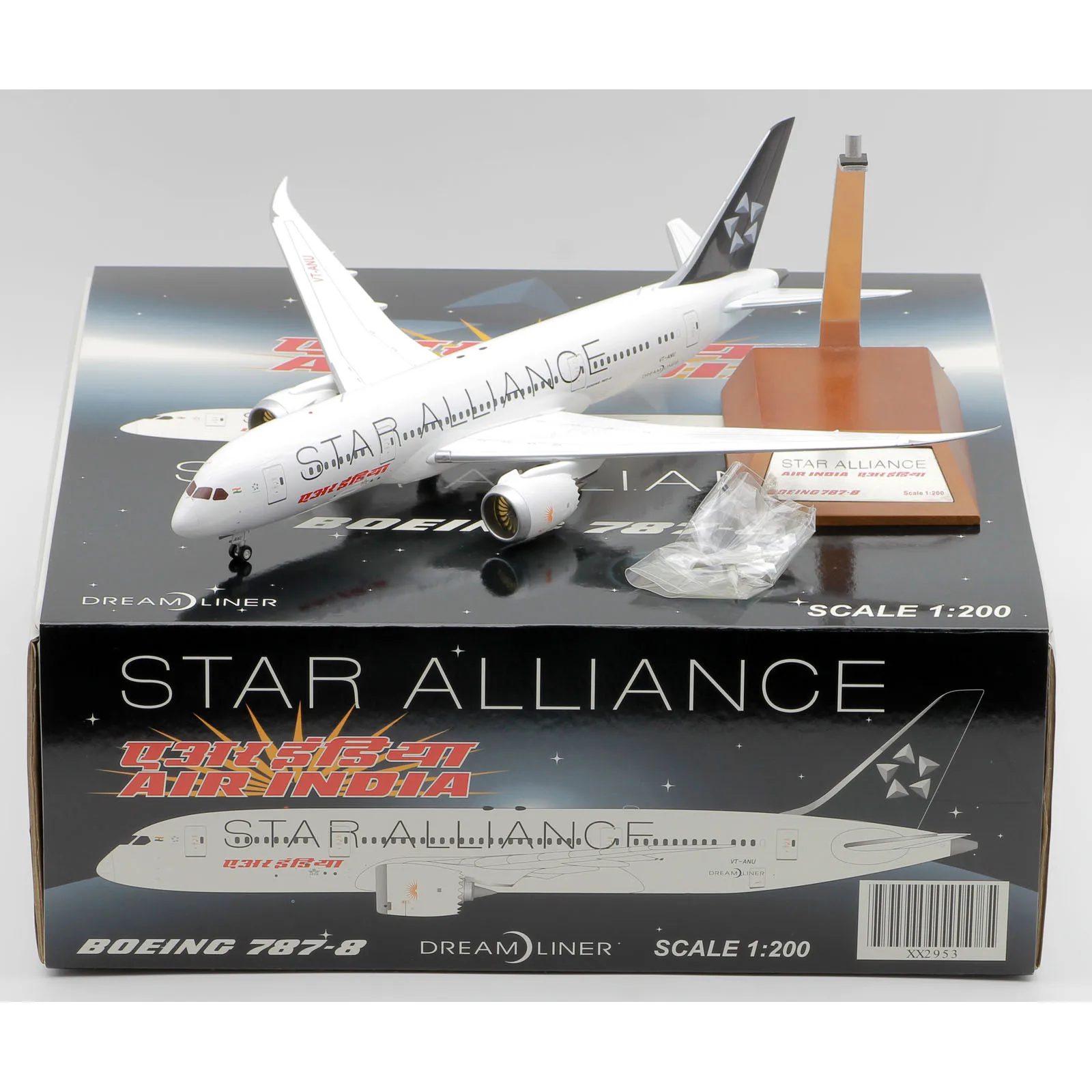 

XX2953 Alloy Collectible Plane Gift JC Wings 1:200 Air India "Dreamliner" Boeing B787-8 Diecast Aircraft Jet Model VT-ANU