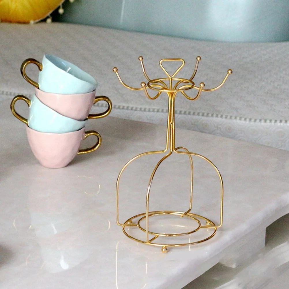 

1pc Iron Mug Rack Stand Metal Cup Holder For Kitchen Organizer Drying Display Storage Wire Tree Vintage Tea Cup Holder