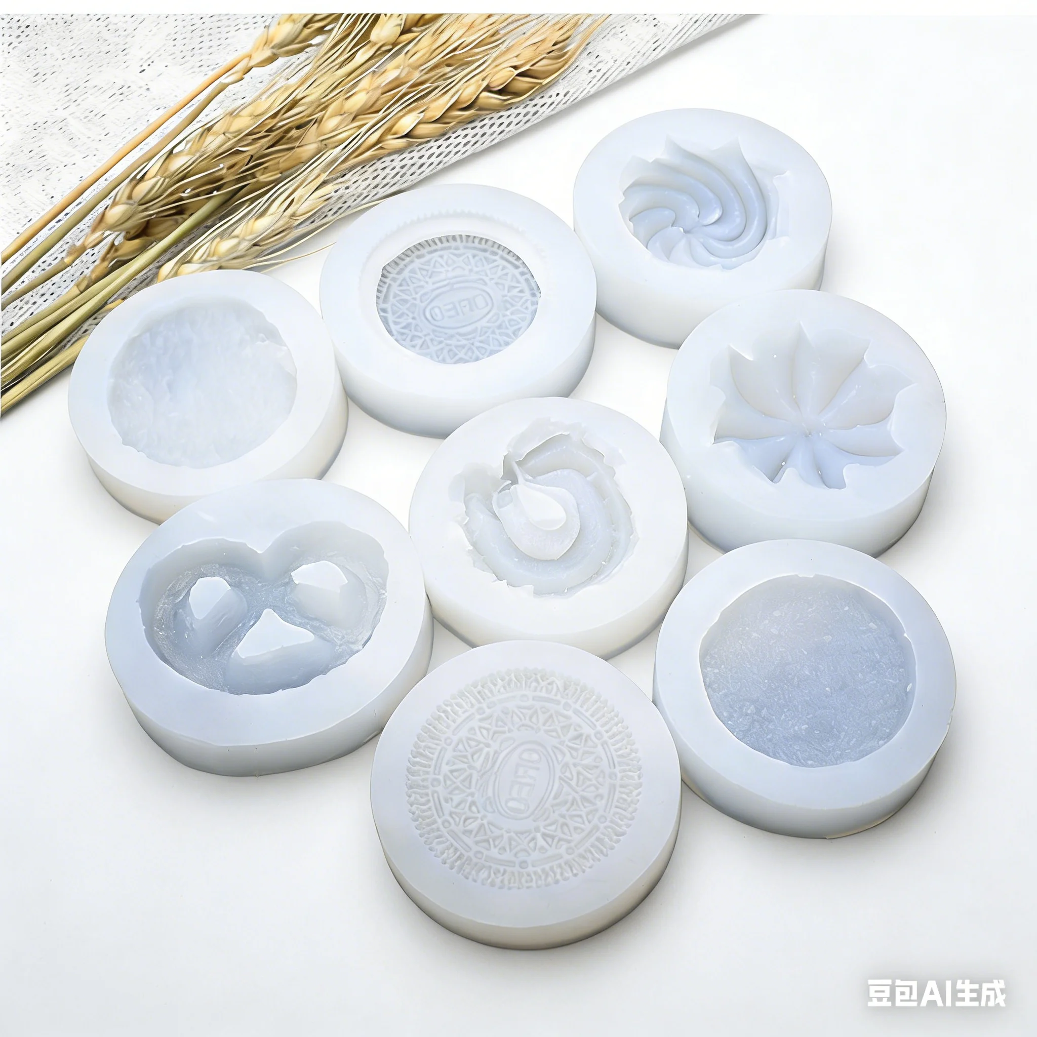 Silicone Mould Cookies Biscuits Cracker Epoxy Resin Silicone Mold heart round square Star Decoration DIY Pendant Jewelry Making
