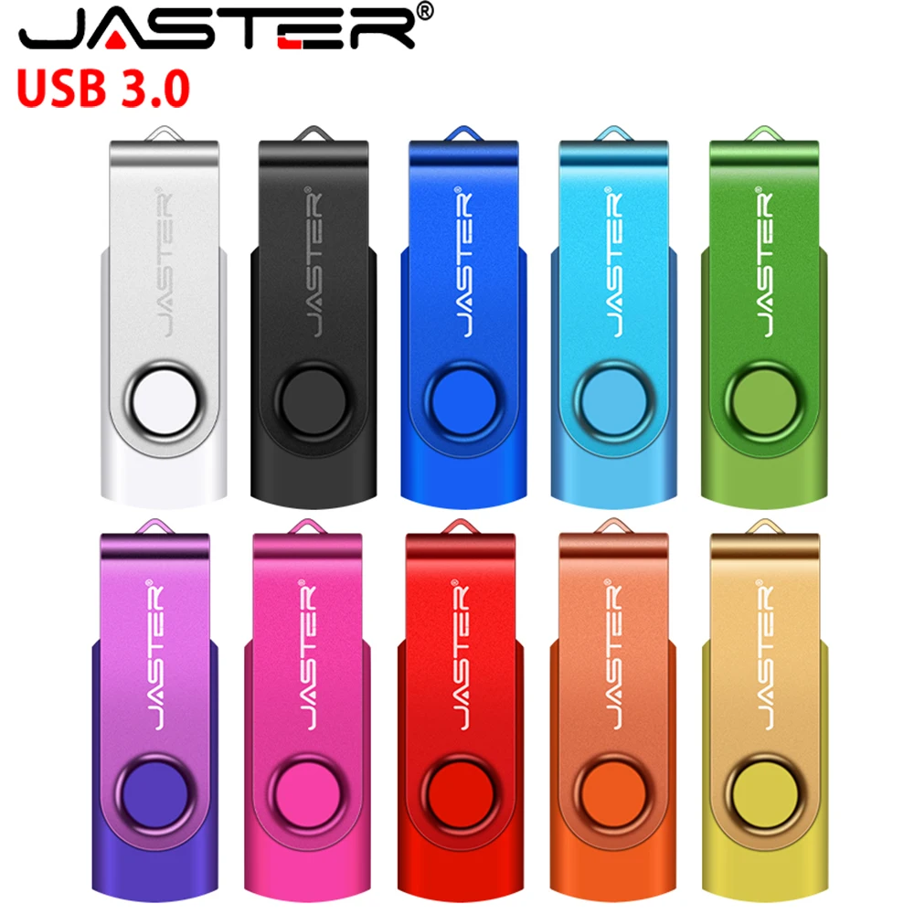 

JASTER USB3.0 Высокоскоростной флэш-накопитель USB 3.0 128 ГБ Бизнес-подарок Pen Drive 64 ГБ Металлическая карта памяти 32 ГБ Вращающаяся USB-накопитель 16 ГБ