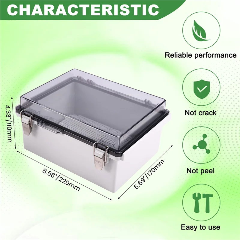 

Fresh 2X Outdoor Wifi Enclosure Weatherproof Locking Outdoor Wifi Box Waterproof Switch Router Enclosure Box 8.7X6.7X4.3Inch
