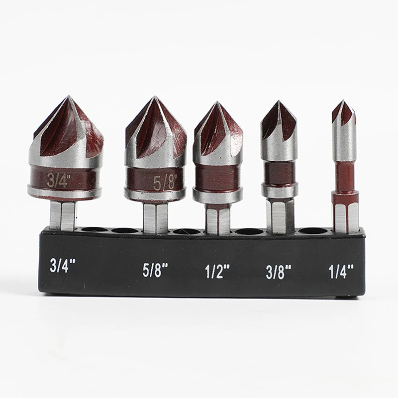 Hole Opener Chamfer Drill Bit Hex Shank Woodworking Chamfering Tool 82° Countersink Precise Multi-Size Countersink Bits