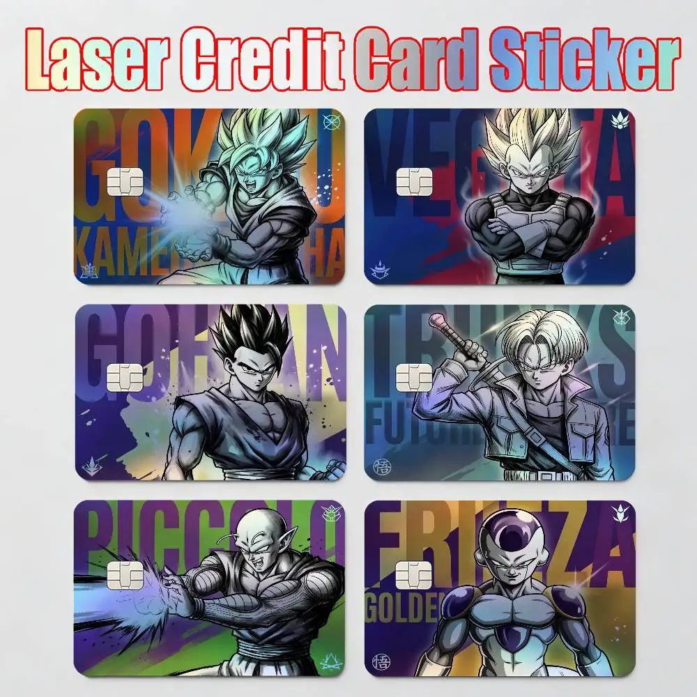 

MOTO STICKERS DRAGON BALL SON GOKU Prince Vegeta Laser Reflective Card Skin Sticker For Debit Credit Card