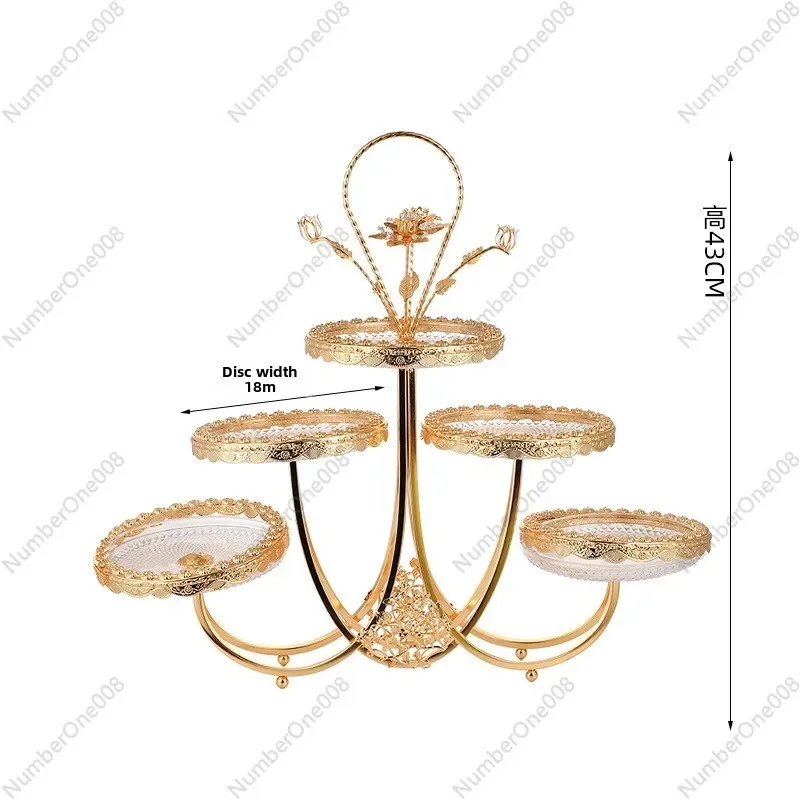 Vintage Embossed Tiered Tray, Fluted Edge Serving Platter for Elegant Dessert & Fruit Display