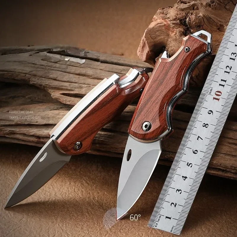 

1pc，Outdoor stainless steel mini folding knife, portable barbecue camping knife, fruit knife, self-defense knife, hunting knife