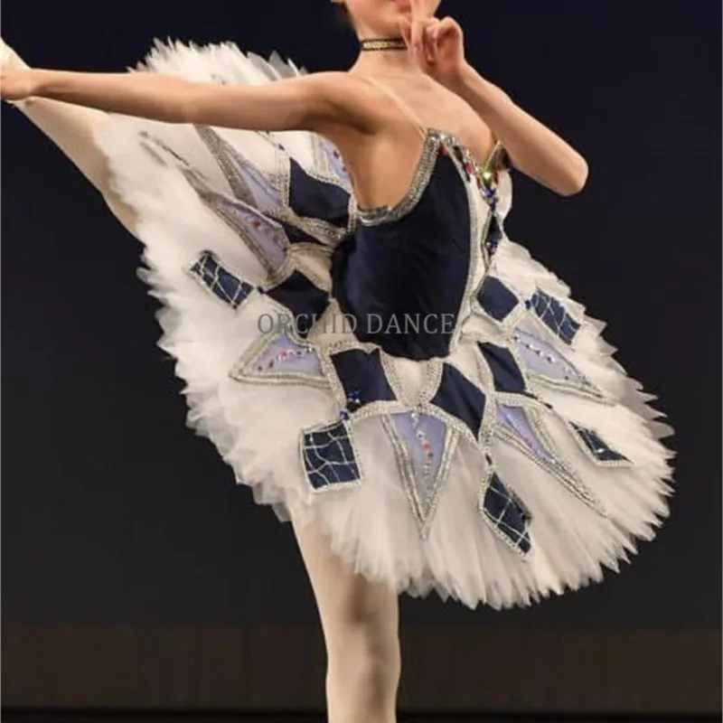 

Professional High Quality Navy Velvet Kids Girls Professional Ballet Tutu Costume