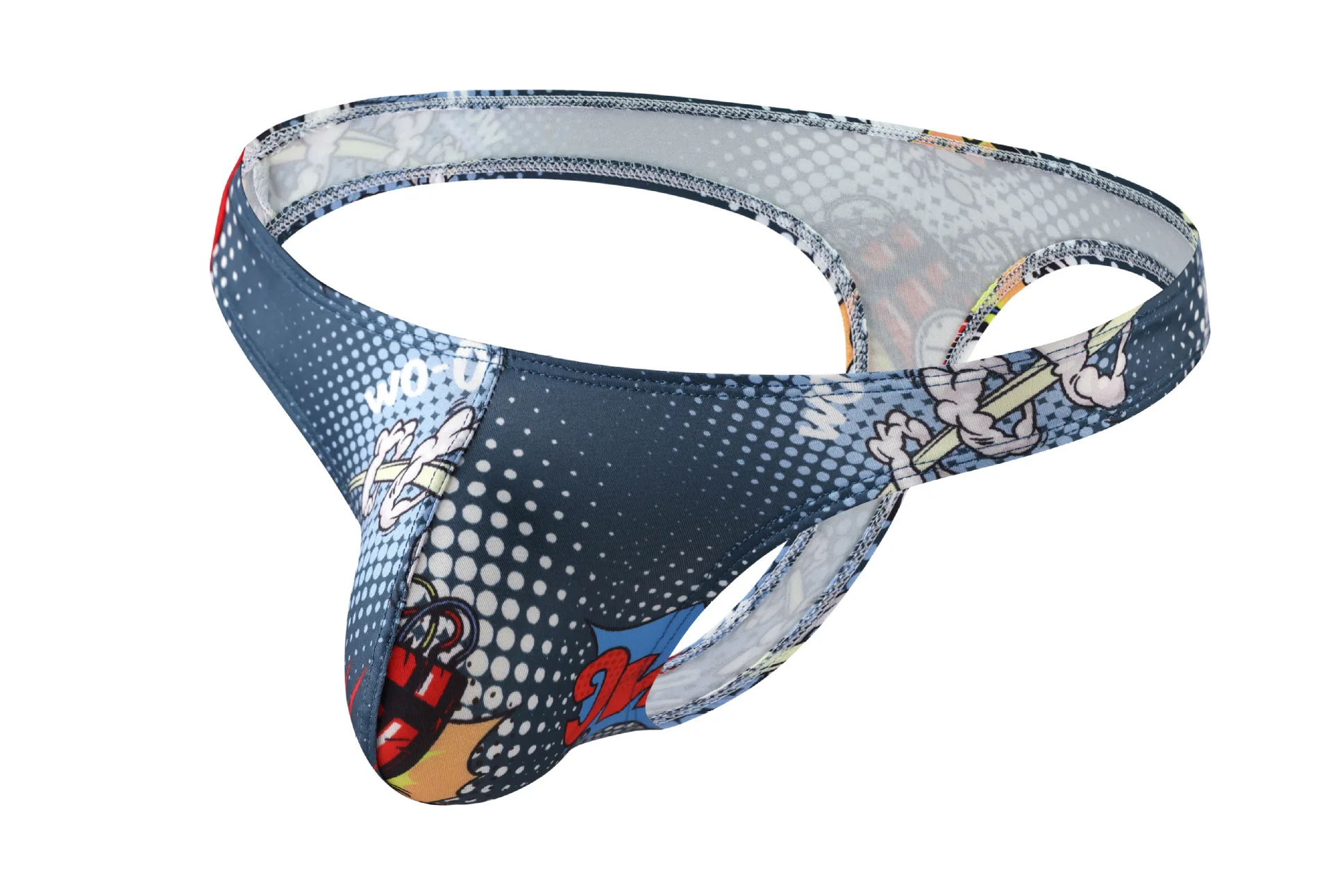 

Men's Bulge Thong Leopard Print Low Rise Thong U-Pouch Moisture Wicking Sexy T-Back Underwear Breathable Gays Open Butt G-string