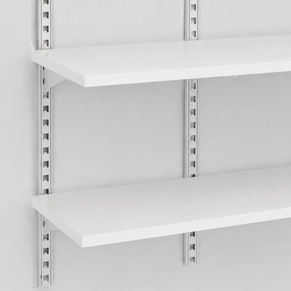 Pilastres de fixation pour étagères, lot de supports d'étagère réglables en acier, bandes de fixation standard avec vis, adaptés aux systèmes d'étagères murales et à l'organisation des armoires
