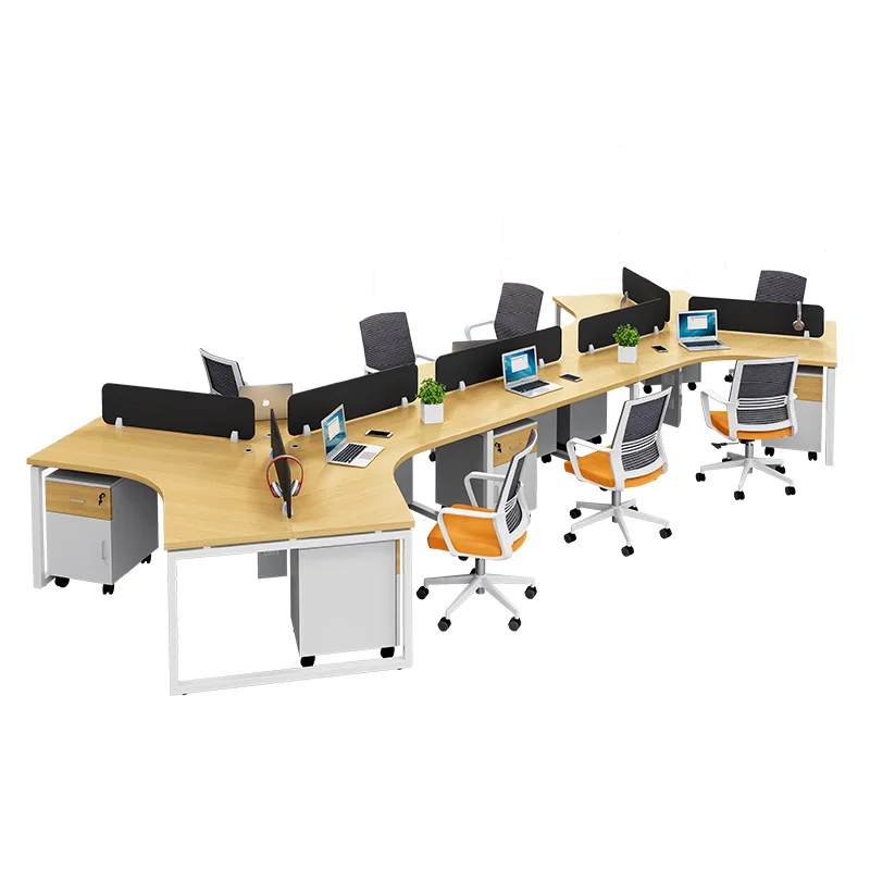 

Simple Modern Staff Desk and Chair Combination 3/4/6 Multi-person Desk Work Space Office Staff Desk
