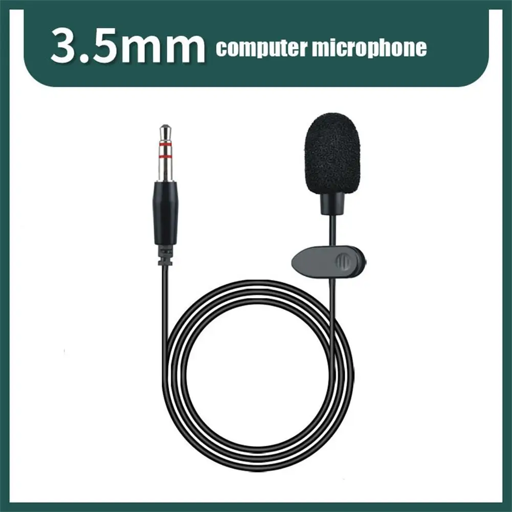 3.5mm Computer Microphone 1.7M Professional Mini Lavalier Mic Tie Clip Lapel Sensitive PC Microphone For Speaking Singing Speech