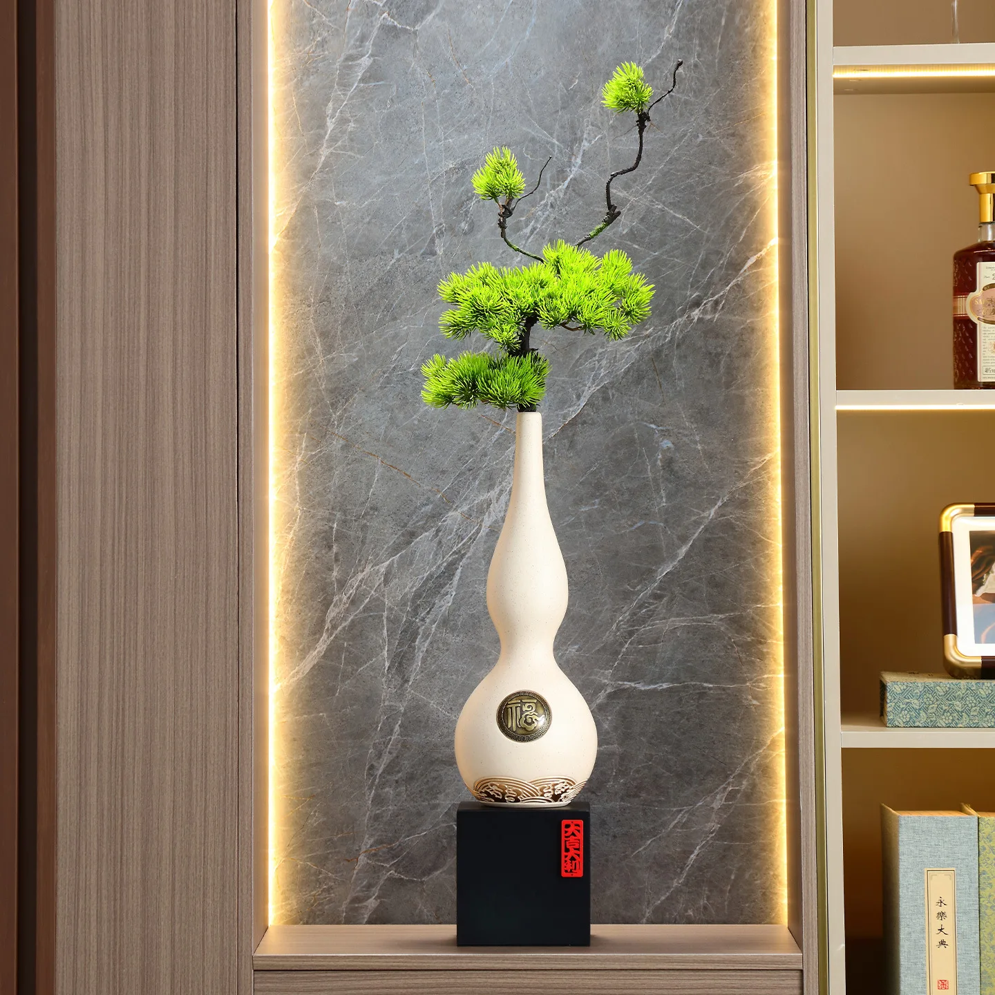 HYS entrance slender vertical high ornament creative lucky gourd ornament living room niche TV cabinet decoration high-end home
