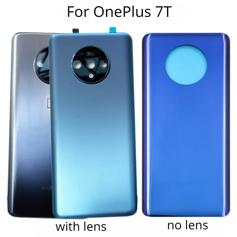 

Задняя крышка для OnePlus 7T 1 + 7t задняя крышка батарейного отсека задняя стеклянная задняя крышка фото Замена с объективом камеры
