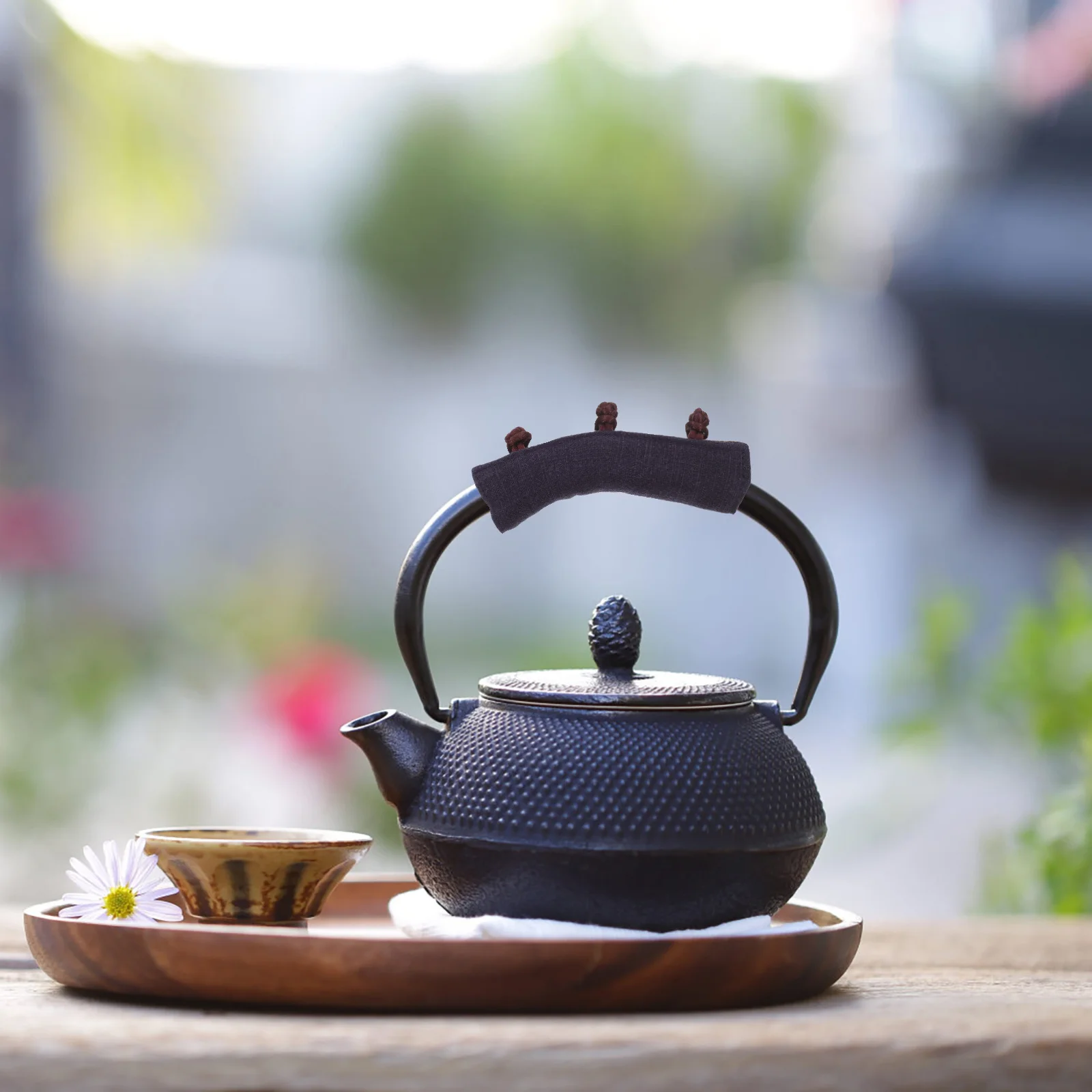 

Washable Teapot Handle Cover Heat Resistant Protective Sleeve for Boiling Water Safe Handling Cotton Linen Blend Kitchen Gift