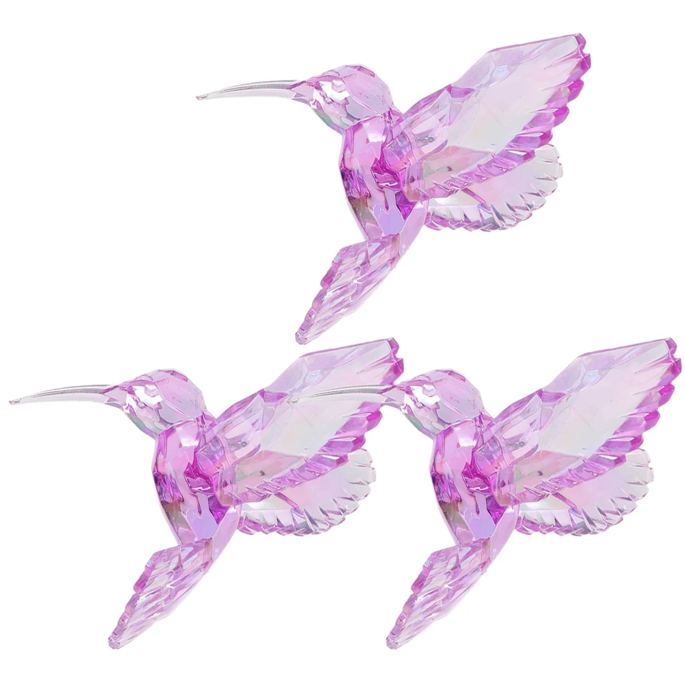 

3 Pcs Fantasy Acrylic Bird Pendant Hummingbird Ornament Decoration for Bedroom Beautiful Home Hanging Decorative Hummingbirds