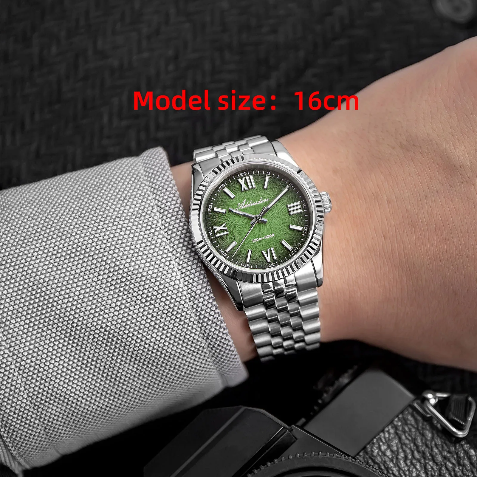 ADDIESDIVE Men's Quartz Watch VH31 Sapphire Glass Super Luminous 100m Waterproof Diver 36mm Watches 316L stainless steel Watches