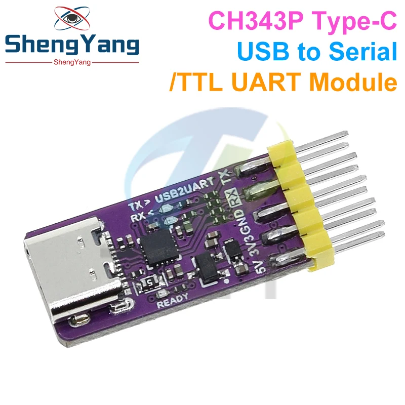 CH343P USB To Serial Port Module 6Mbps 5V3.3V TTL UART CH343 Debugging Burning And Downloading Type-C Switch Instead CH340