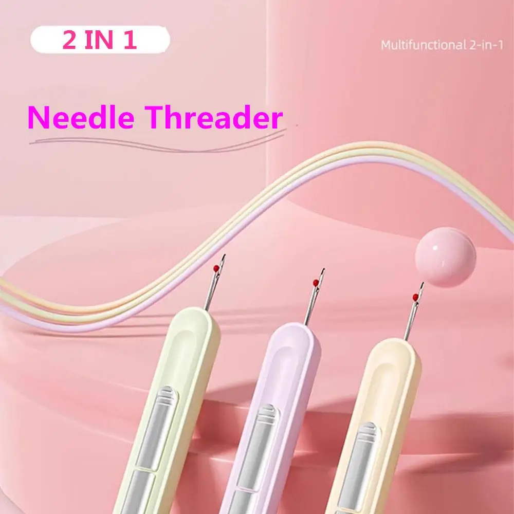 2-in-1 Needle Threader Multifunctional Sewing Tools For Home Use Threader Removal Sewing Supplies Tools 2-in-1 Durable Convenien