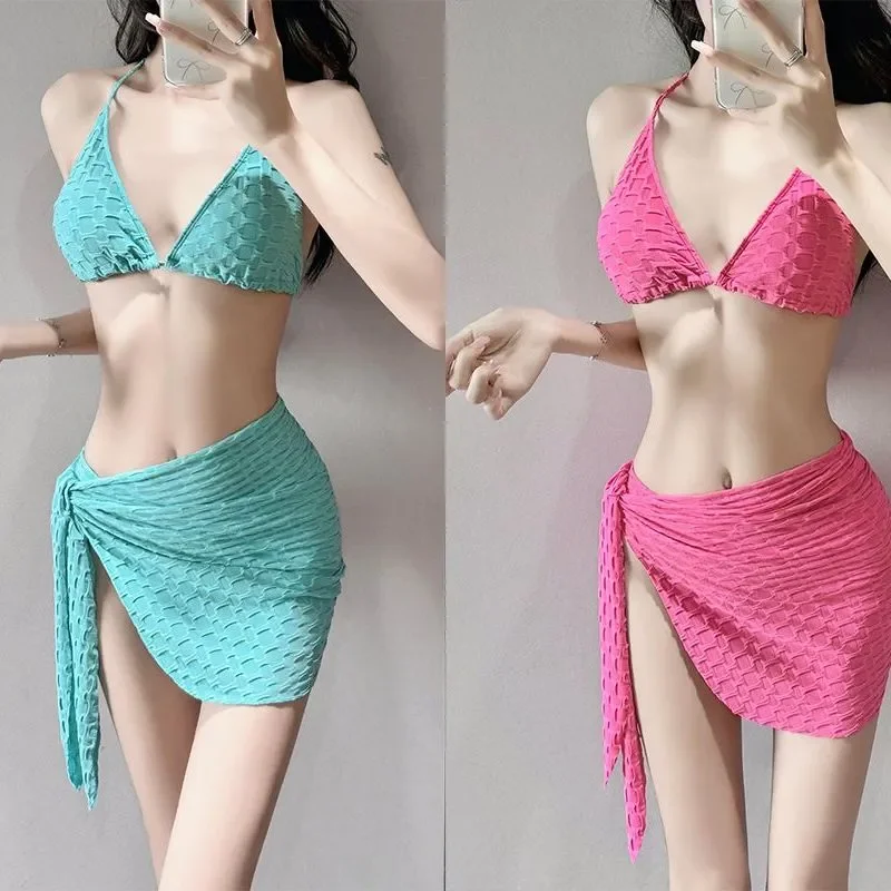 

Новый женский купальник в стиле Ins: элитное бикини из трех частей для термальных источников и курортов