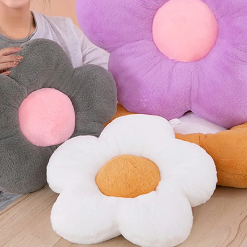 Flower Shape Recheado Travesseiro Almofada, Travesseiro De Pelúcia De Girassol, Pétala De Plantas, Brinquedos para Meninas, Home Decor, Office Gift, Novo