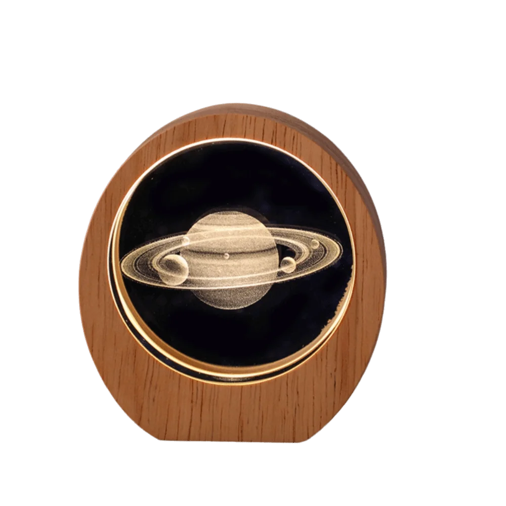 

Wooden Base 3D Inner Carving Planet Night Light Solar System Astronomy Astronomy Theme Luminous Crystal Desktop Ornament