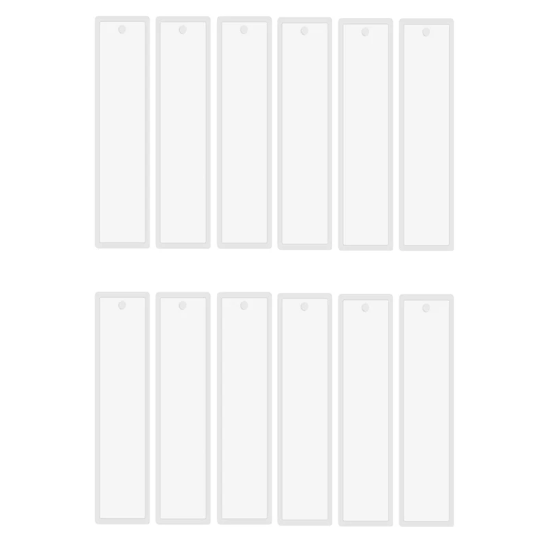 12 Pcs/Set 5.7 Inch Rectangle Silicone Bookmark Mold DIY Bookmark Mould Making Epoxy Resin Jewelry Transparent Mold