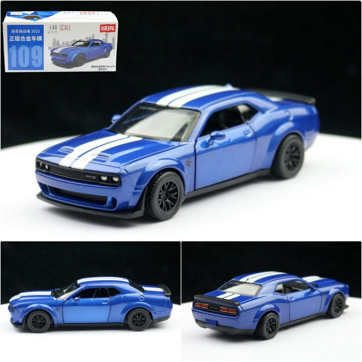 1:44 Dodge Challenger hellcat SRT 2022 Alloy Car Diecasts & Toy Vehicles Car Model Miniature Scale Model Car For Children