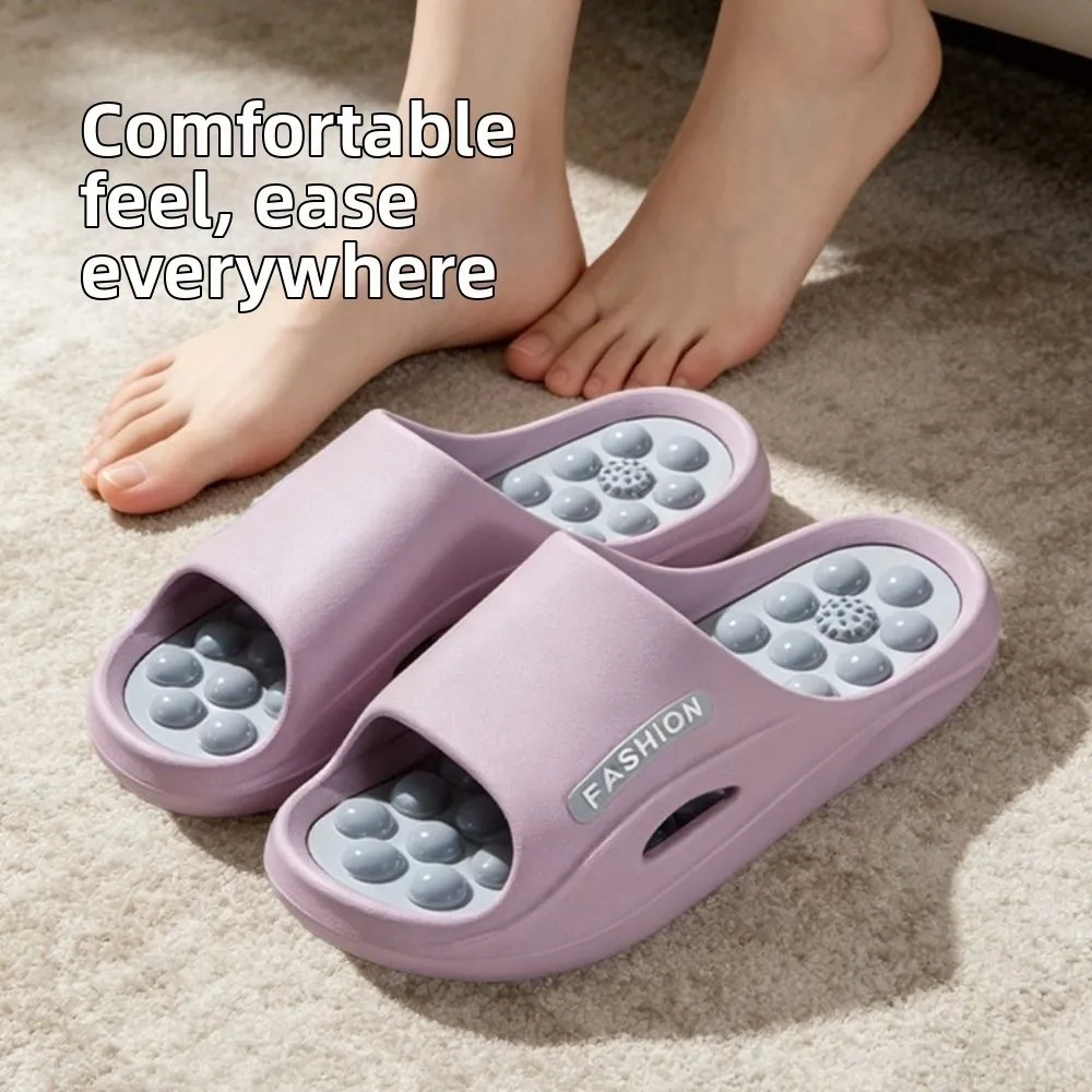 Casual Non-slip EVA Thick Sole Slippers Summer Style Foot Acupressure Massage Slippers Comfort Bathroom Slippers Summer Outdoor