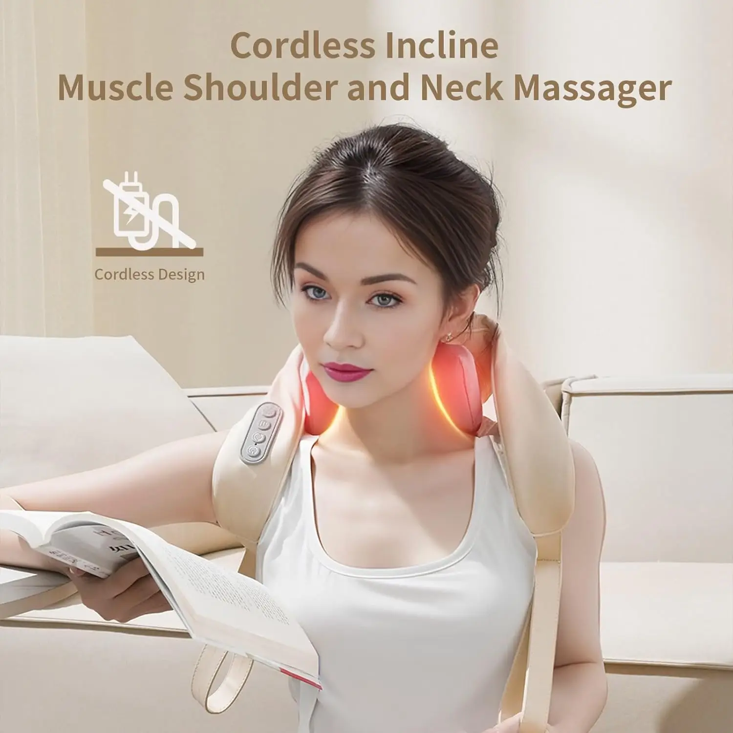 

Neck Massager for Pain Relief deep Tissue Relieves Tension Kneading Massagerwith Heat Improves Circulation Eases Muscle Soreness