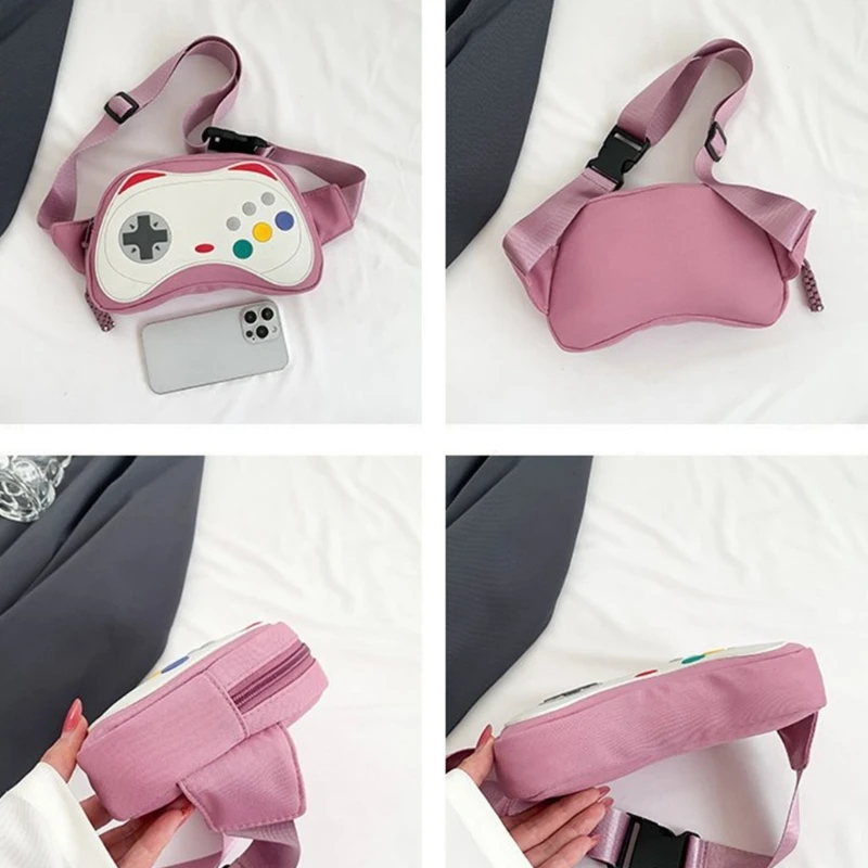 Divertente marsupio a forma di Gamepad donna borsa a tracolla a tracolla in PU impermeabile borsa a tracolla per cintura sportiva di grande capacità