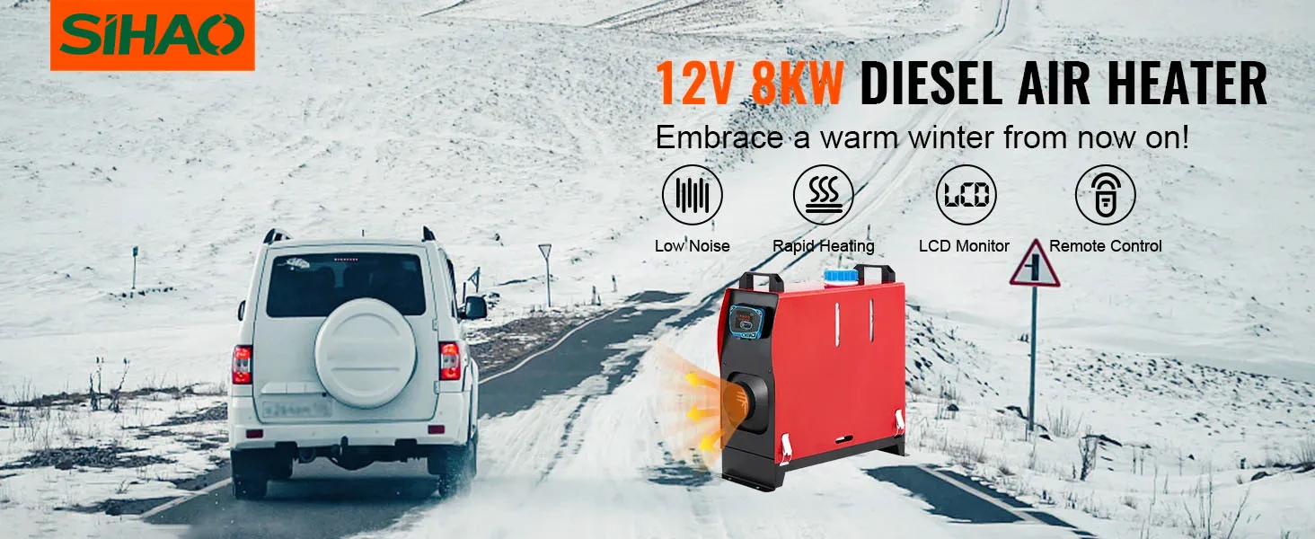SIHAO 5/8KW 12V Diesel-Lufterhitzer mit LCD-Schalter, Standheizung. Schnelle, leise Heizung für LKWs, Boote, Wohnmobile und Dieselfahrzeuge – Detail 2