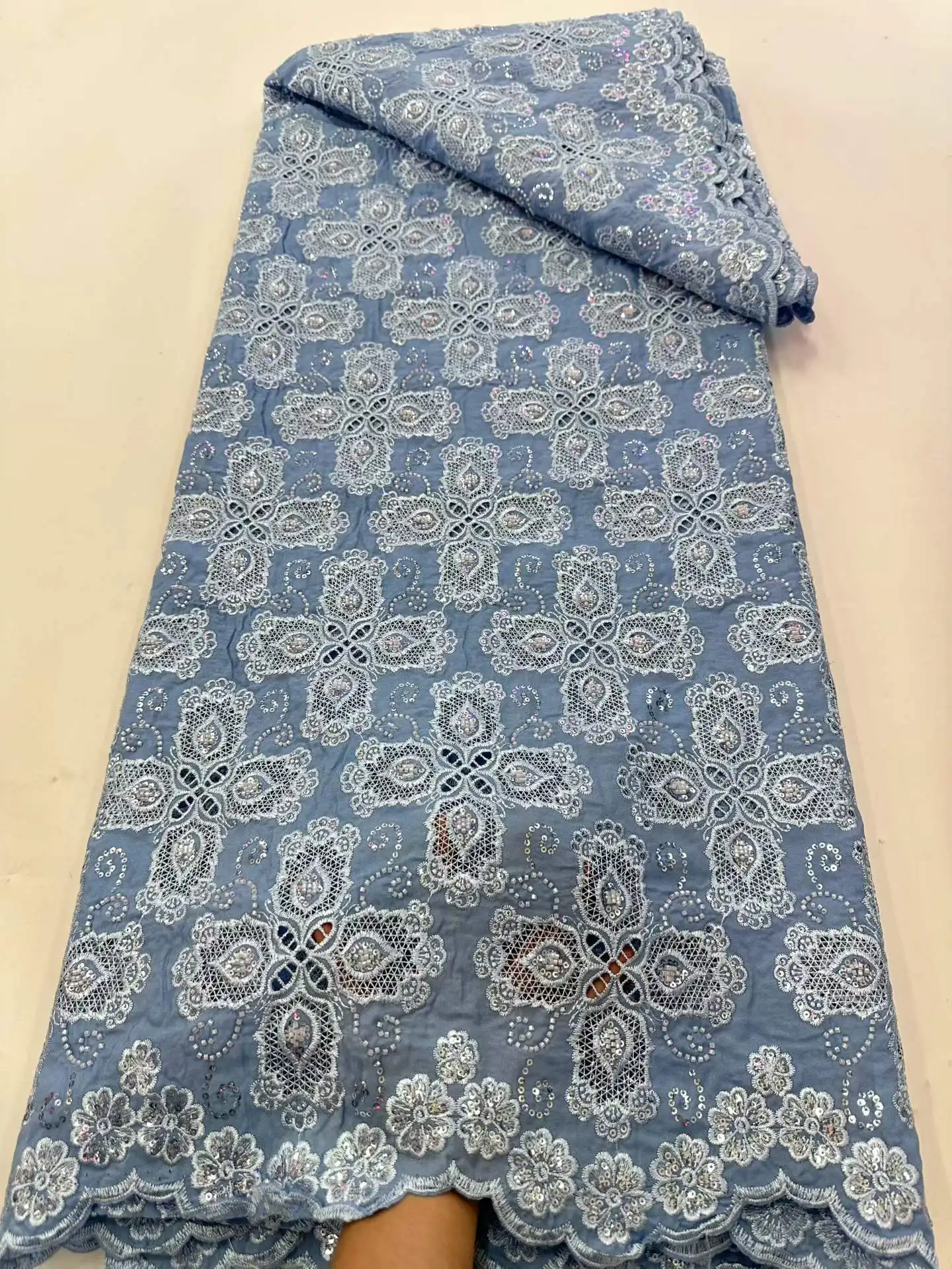 

Кружевная ткань SJ Lace French Lace Bride, 5 ярдов, высококачественная африканская кружевная ткань с пайетками, нигерийская сетчатая ткань для свадебных платьев, для шитья женской одежды.