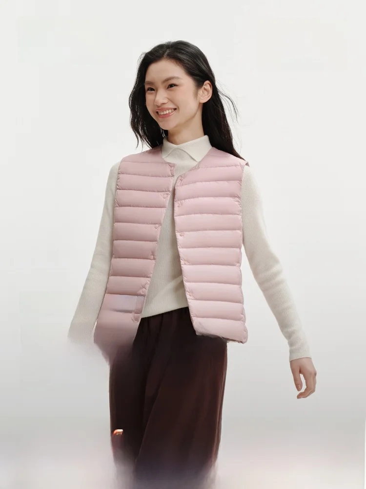

Bosideng Spring 2026 Women's Lightweight Padded Vest Inner Portable Du down Jaet Casual Slim Fit ort Sle Single Button