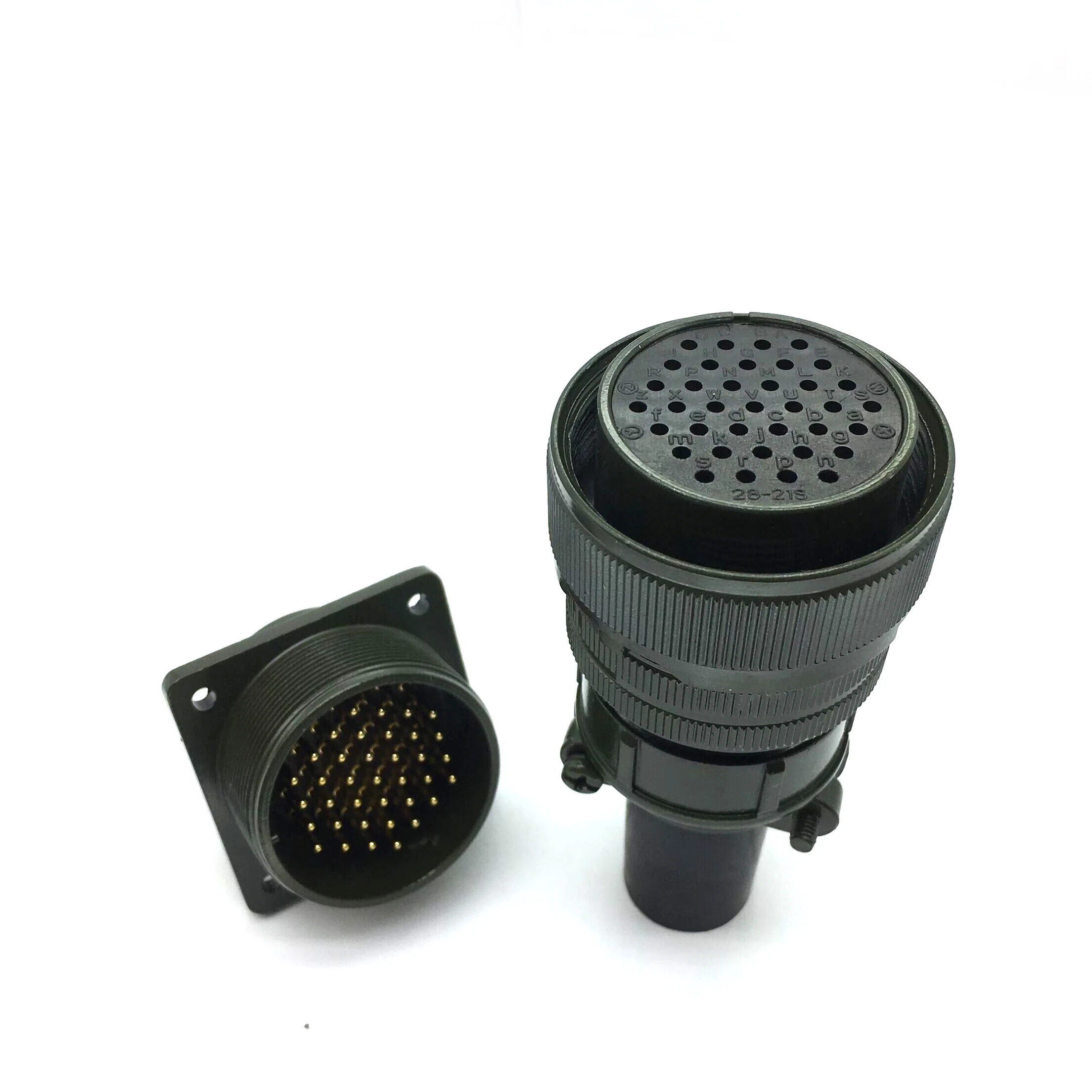Imagem -05 - Tomada de Plugue de Aviação Padrão Americano Conector Impermeável Reto M40 Placa Dourada 37 Pinos Ms3108a2821s Ms3102a28-21p 37 Núcleos