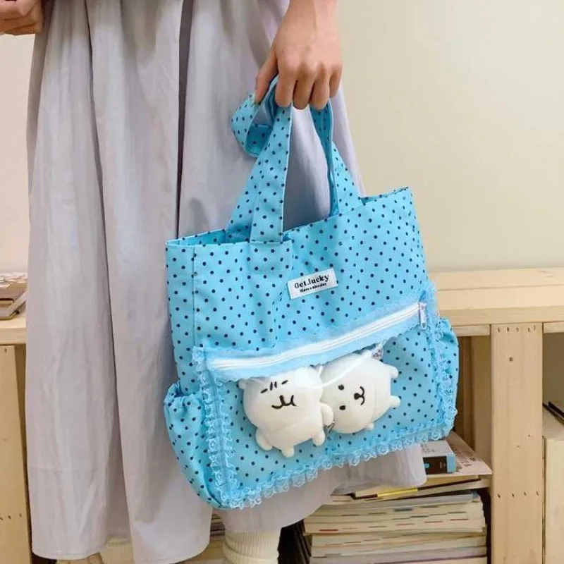 

Richme Bright Dopamine Tote Bags Women 2025 Clear Window Doll Show Lace Shoulder Bolso Mujer Daily Dots Commute Ladies Ita Bag