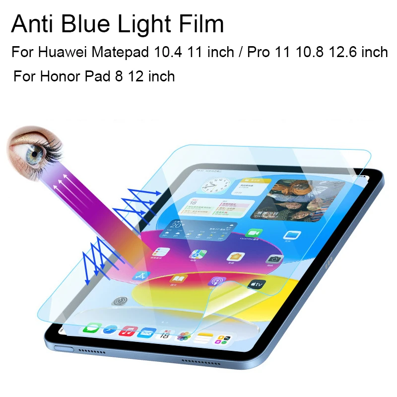 Anti-blue Light Screen Protector For Huawei Matepad 10.4 Pro 10.8 11 2022 Honor Pad 8 12 inch M5 Lite 10.1 Eye Protection Film