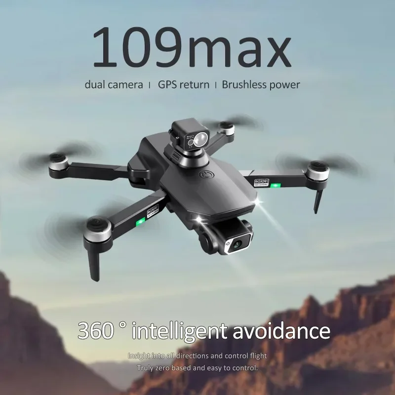 RC كوادكوبتر للكبار RG109 MAX الطائرة بدون طيار GPS المهنية 4K HD كاميرا مزدوجة فرش السيارات FPV تجنب العوائق العودة الذكية