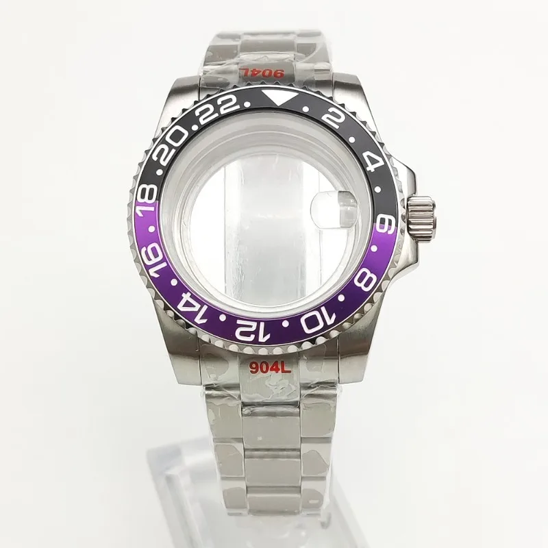 مجموعة علبة ساعة معدلة، علبة ساعة ميكانيكية، علبة ساعة من الفولاذ المقاوم للصدأ، مناسبة لحركة NH35.