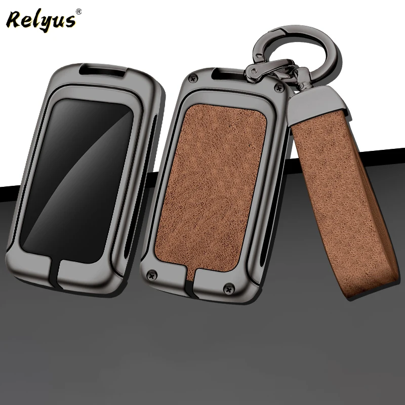 

New Zinc Alloy Leather Car Remote Key Case Cover Fob Protector Shell for Mazda 3 Axela BP CX-30 DM CX4 CX5 CX 5 CX-5 CX8 CX9 CX4