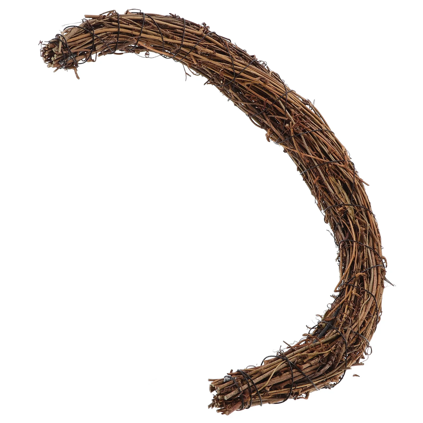 

Moon Shape Grapevine Wreath Rings 35Cm Rustic Rattan Vine Branch Garland Christmas DIY Craft Holiday Wedding Decor