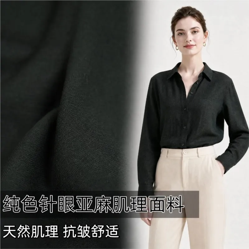 Natural solid color pinhole linen fabric for shirts trousers dresses and skirts designer