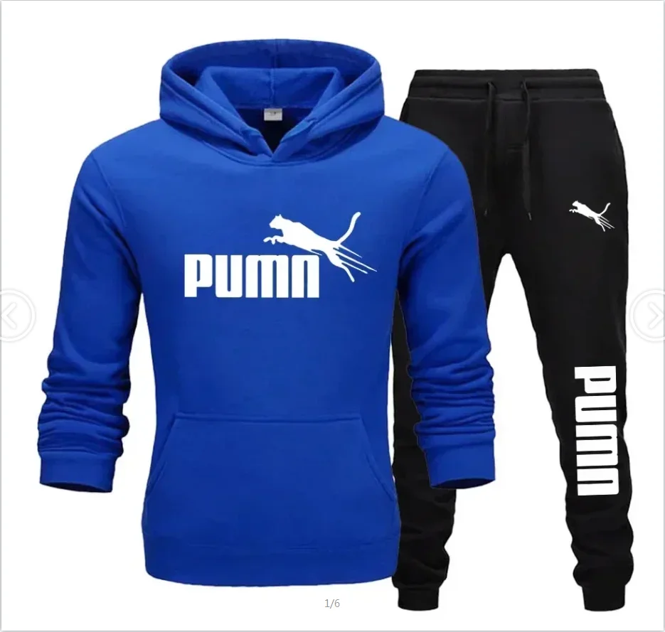 Ensemble sweat à capuche d'hiver pour hommes, mode polaire rouge, pantalon de marque noir, costume de jogging décontracté, survêtement