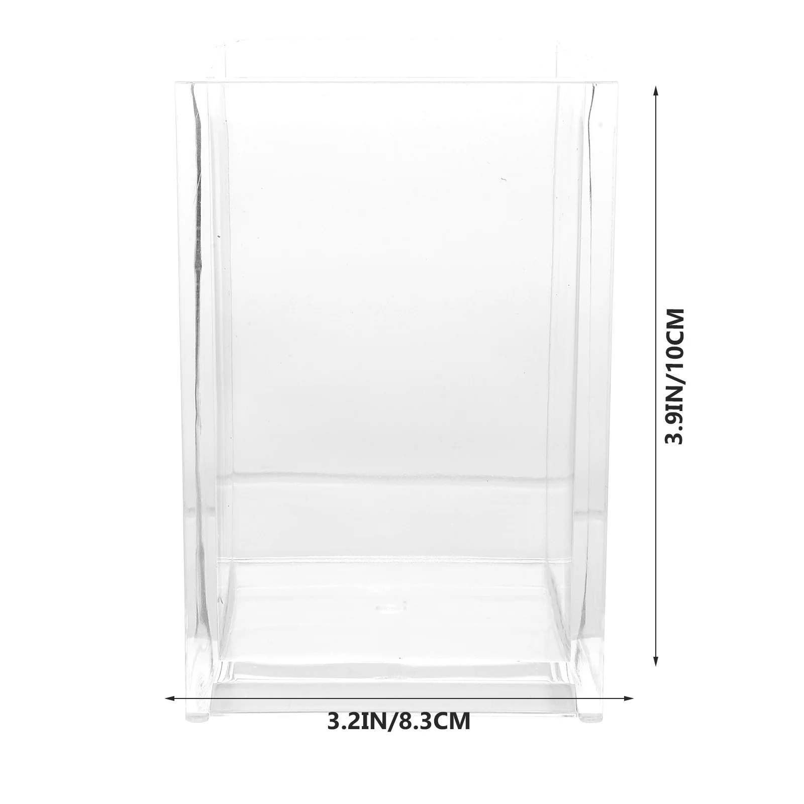 

2 Pcs Pen Storage Box Transparent Pencil Holder Square Desktop Container Acrylic Pot