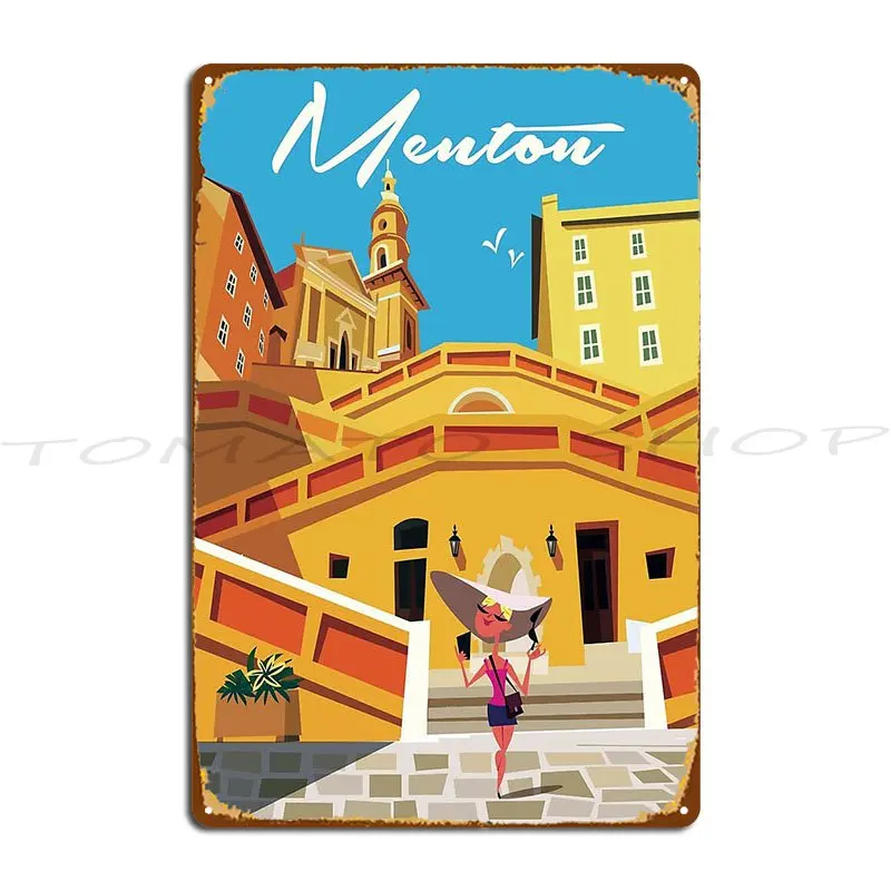 Menton Metal Plaque Poster Plaques Design Rusty Wall Decor Personalized Tin Sign Poster