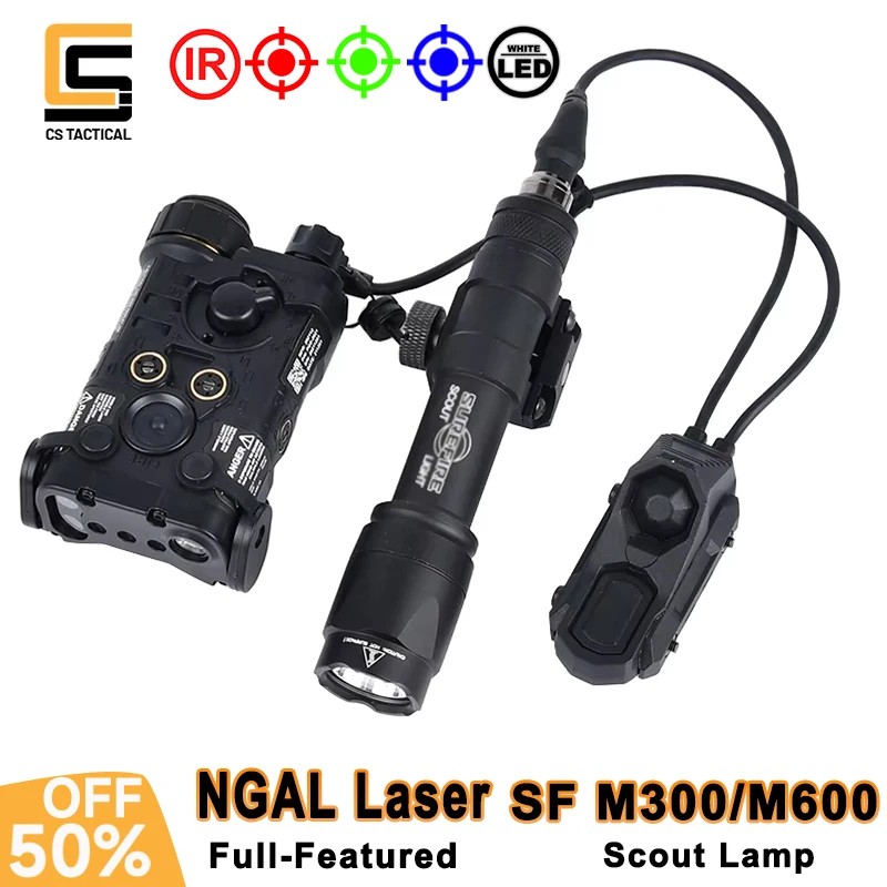 

Tactical WADSN NGAL Red Green Blue Indicator Surefir M300A M600C Hunting Scout Light With Airsoft AXON Dual Control Switch Rail