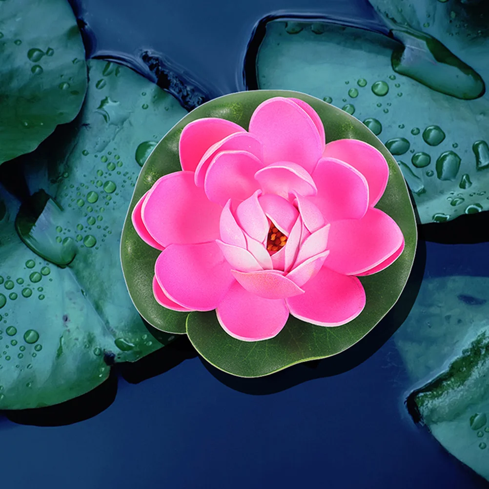 

6pcs Lotus Leaves Fake Flowers Decorations Realistic Floating Plants Pond Garden Home Reusable Artificial Flowers Summer