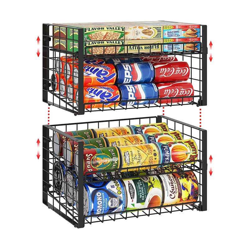 

Stackable Tank Rack Storage Rack for Food Pantry Canned Food Soda Beverage Cans